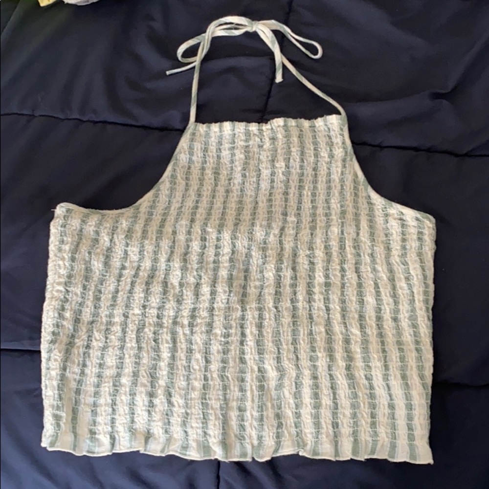 Tie neck open back tank top